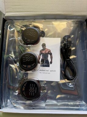 Abdominal Muscle Stimulator Belt with Black Pads - Wireless EMS Toning Kit